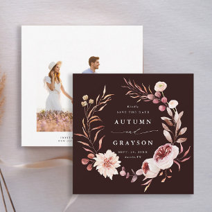 Romance Floral Wreath Weddenschap Foto Save The Date