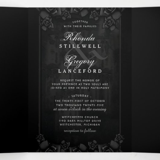 Romance gothique "Ensemble avec" RSVP MENU #2 (Intérieur au milieu)