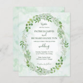 Romance Greenery Budget Wedding Invitations (Voorkant / Achterkant)