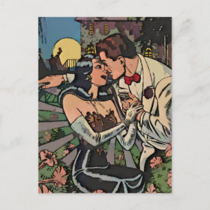 Romance in het motorlicht briefkaart