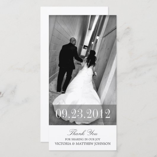 ROMANCE IN WHITE | TROUWKAARTJE OM TE BEDANKEN BEDANKKAART (Voorkant / Achterkant)