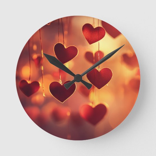 Romance intemporelle - Coeurs pendants Horloge mur (Recto)