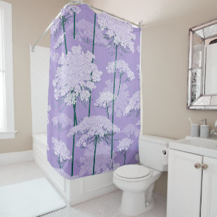 Romance Koningin Annes Lace Pattern Violet Douchegordijn