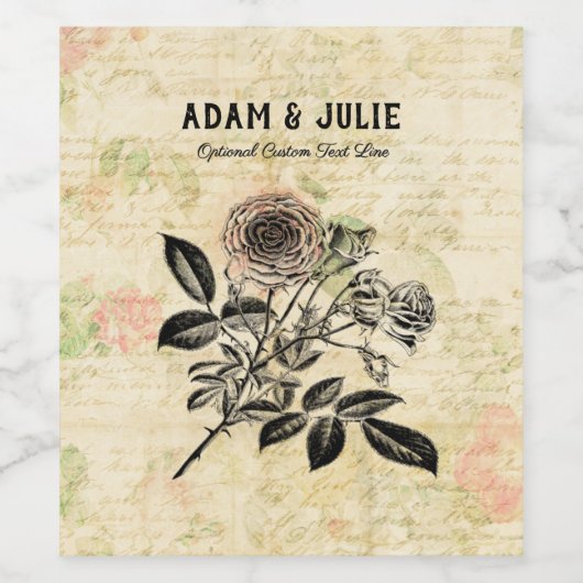 Romance Love Wedding Jubileum of Valentijnsdag Wijn Etiket (Enkel label)