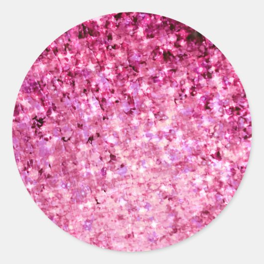 ROMANCE ME Roze Paarse Sterren Ombre Schilderen Ronde Sticker (Voorkant)
