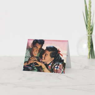  Romance, middelbare school Sweethearts in Love Bedankkaart