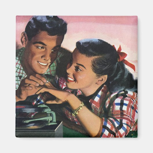  Romance, middelbare school Sweethearts in Love Magneet (Voorkant)