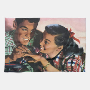  Romance, middelbare school Sweethearts in Love Theedoek