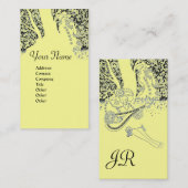 ROMANCE MONOGRAM, zwart en geel Visitekaartje (Voorkant / Achterkant)