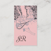 ROMANCE MONOGRAM, zwart en roze Visitekaartje (Achterkant)