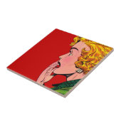 Romance Novel Girl Comic Art Tegeltje (Zijkant)