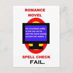 Romance Novel Spell Check Fail Funny Briefkaart