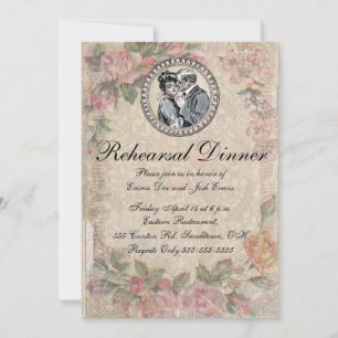 Romance paar Antiek Rozen bruiloft Kaart