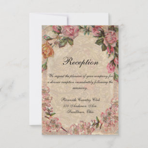 Romance paar Antiek Rozen bruiloft Kaart