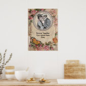  Romance paar Antiek Rozen bruiloft Poster (Keuken)