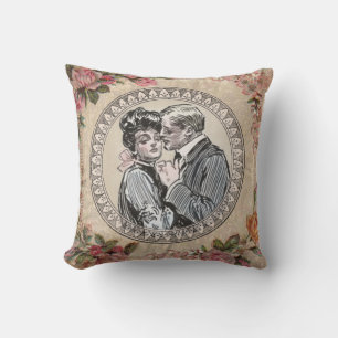Romance paar: Antiek Rozen Girly Love Kussen