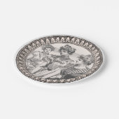  Romance paar: Antiek Rozen Girly Love Papieren Bordje (Gekanteld)