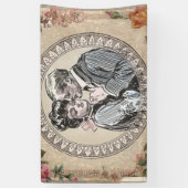 Romance paar: Antiek Rozen Girly Love Spandoek (Verticaal)