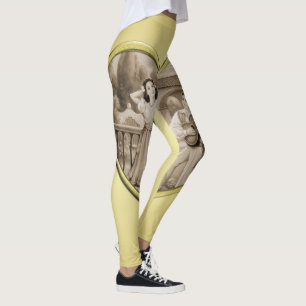  Romance paar, man en vrouw, goud Leggings