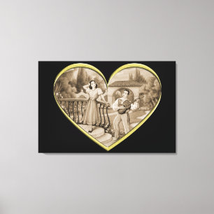  Romance paar, man en vrouw liefde Canvas Afdruk