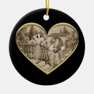 Romance paar, man en vrouw liefde Keramisch Ornament