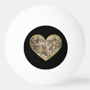 Romance paar, man en vrouw liefde Pingpongballen