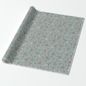  Romance Patroon Bloemen Cadeaupapier (Uitgerold)