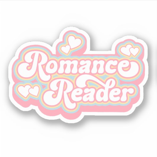 Romance Reader Pastel Retro Boek Lover Quote Sticker (Voorkant)