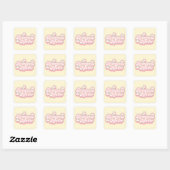 Romance Reader Pastel Retro Boek Lover Quote Vierkante Sticker (Vel)
