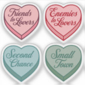 Romance reader Snoep Hart Set Sticker (Voorkant)
