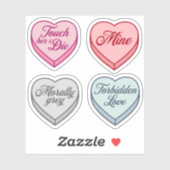 Romance reader Snoep Hart Set Sticker (Vel)