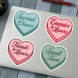 Romance reader Snoep Hart Set Sticker