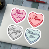 Romance reader Snoep Hart Set Sticker
