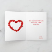 Romance Rode Roos Hart Vlinder Foto Jubileum Kaart (Binnen)