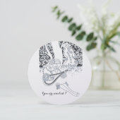 ROMANCE, ROMANTISCHE GELIEFDE ZWART WIT HUWELIJKSP KAART (Staand voorkant)