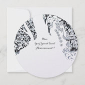 ROMANCE, ROMANTISCHE GELIEFDE ZWART WIT HUWELIJKSP KAART (Achterkant)