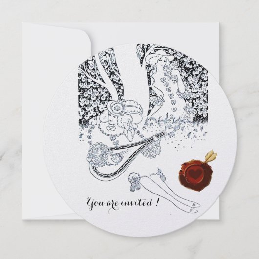 ROMANCE, ROMANTISCHE LIEFHEBBERS RODE WAX ZEGEL Zw Kaart (Voorkant)