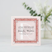  Romance Roze Bridal Vow Renewal Invites Kaart (Staand voorkant)