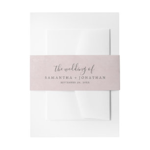 Romance Roze de wedstrijd Belly Band Uitnodigingen Wikkel