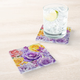 Romance Rozen & Lila Bloemen Onderzetter