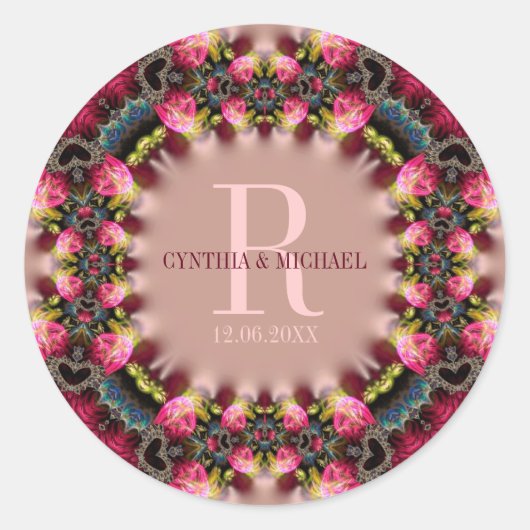  Romance Rozen Wedding Keepomwille Ronde Sticker (Voorkant)