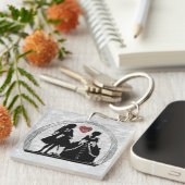 Romance Silhouettes dubbelzijdig acrylhoudend Sleu Sleutelhanger (Voorkant Rechts)