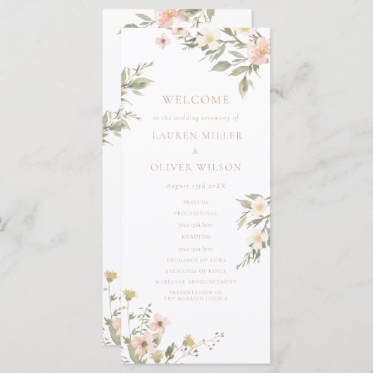 Romance van wilde bloemen programma (Voorkant / Achterkant)