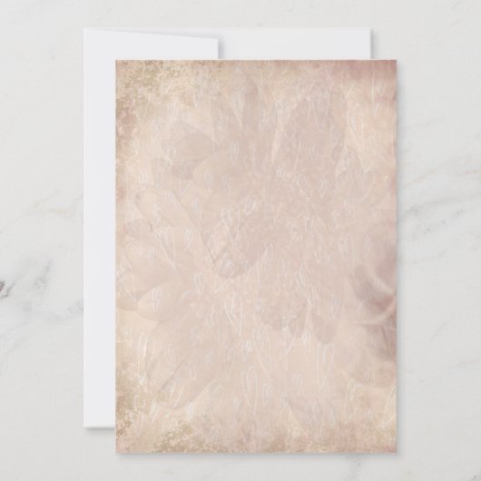 Romance van zijde Elegant Wedding Kaart (Achterkant)