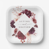 Romance Waterverf Floral Wedding Papieren Bordje (Voorkant)