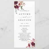 Romance Waterverf Floral Wedding Programma (Voorkant)