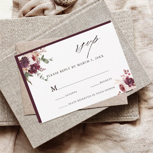 Romance Waterverf Floral Wedding RSVP