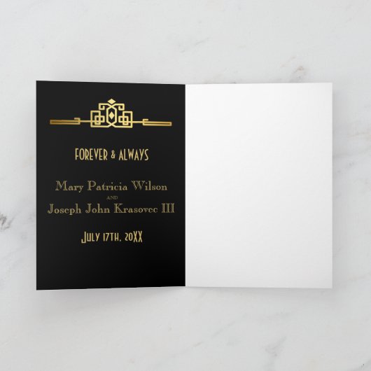 RomanceArt d'or DecoThank vous carte de note (Intérieur)