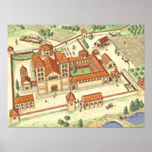Romanesque Abbey Model Poster (Voorkant)