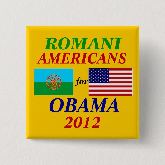 Romani americans voor Obama Vierkante Button 5,1 Cm (Voorkant)